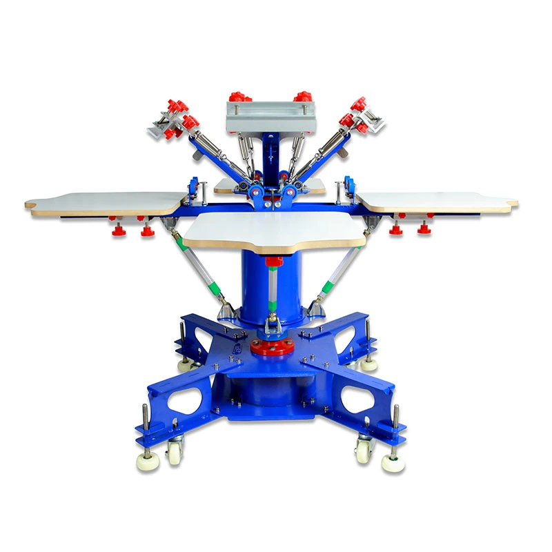 New Condition 4 Color 4 Workstation Screen Printer Plate Type Screen Printing Machine