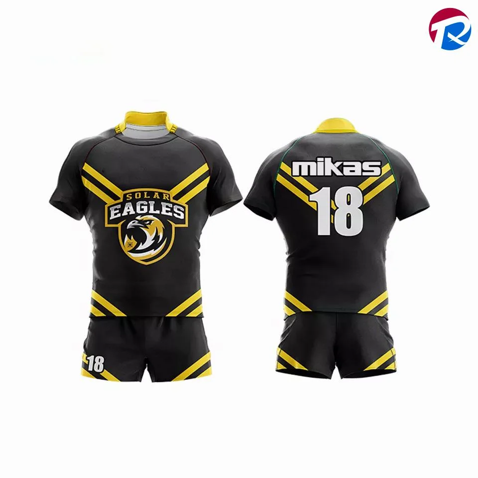 280GSM Interlock Fully Sublimated Uniform Printing Custom Made Australia Rugby Jerseys Kits