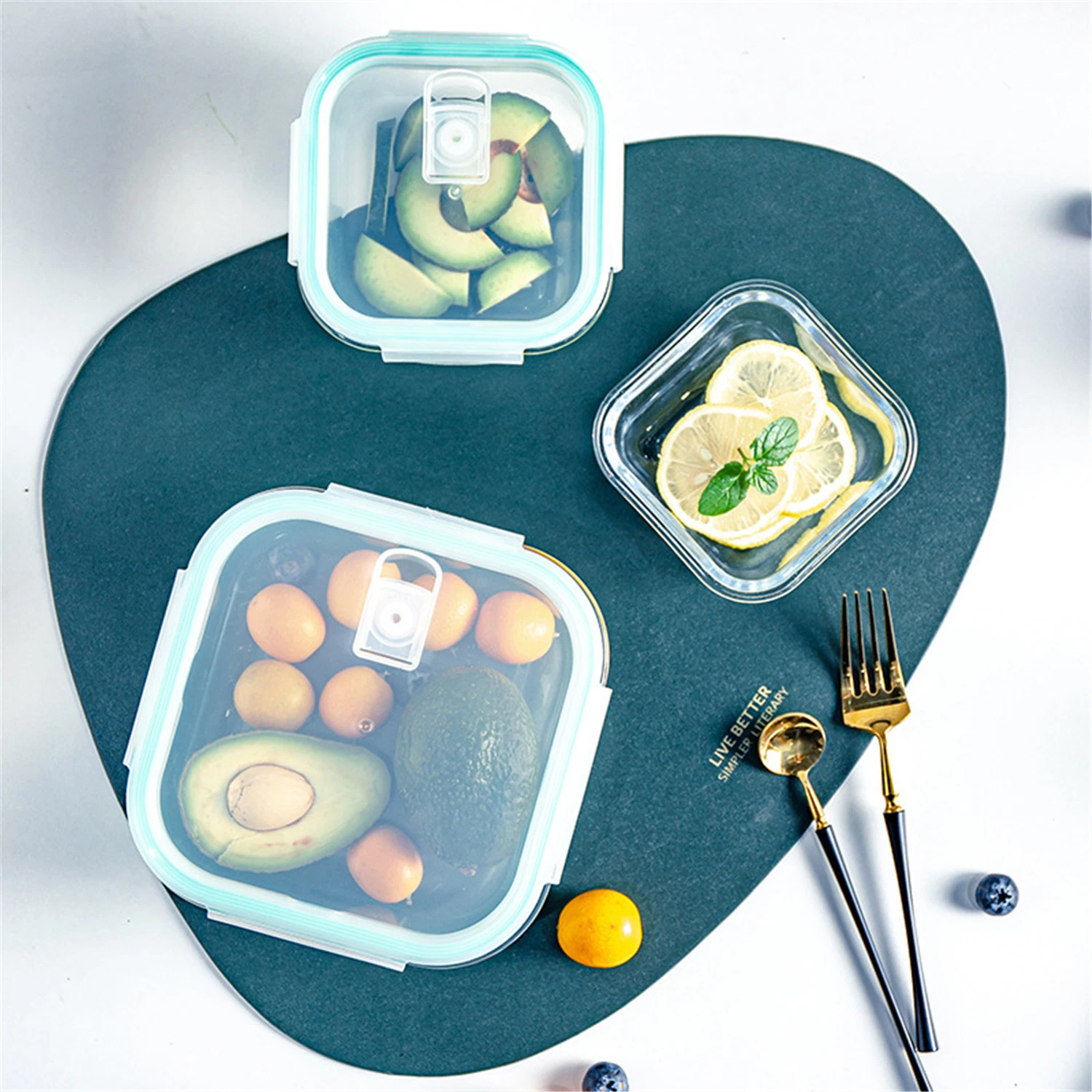 Mikrowelle/Backofen/Kühlschrank Safe Hohe Borosilikatglas Bento Box Picknick-Glas Essen Aufbewahrungsbehälter Lunchbox Food Box mit Deckel