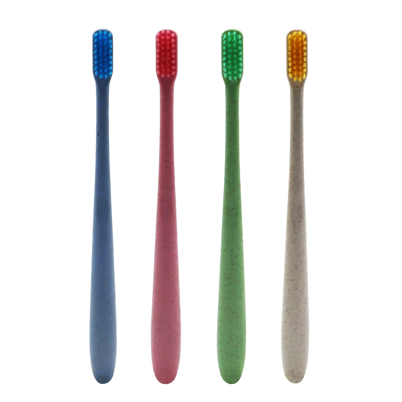 Popular Teeth Cleaning Soft Bristles Toothbrush/Eco-Friendly Wheat Straw Brush Handle Toothbrush