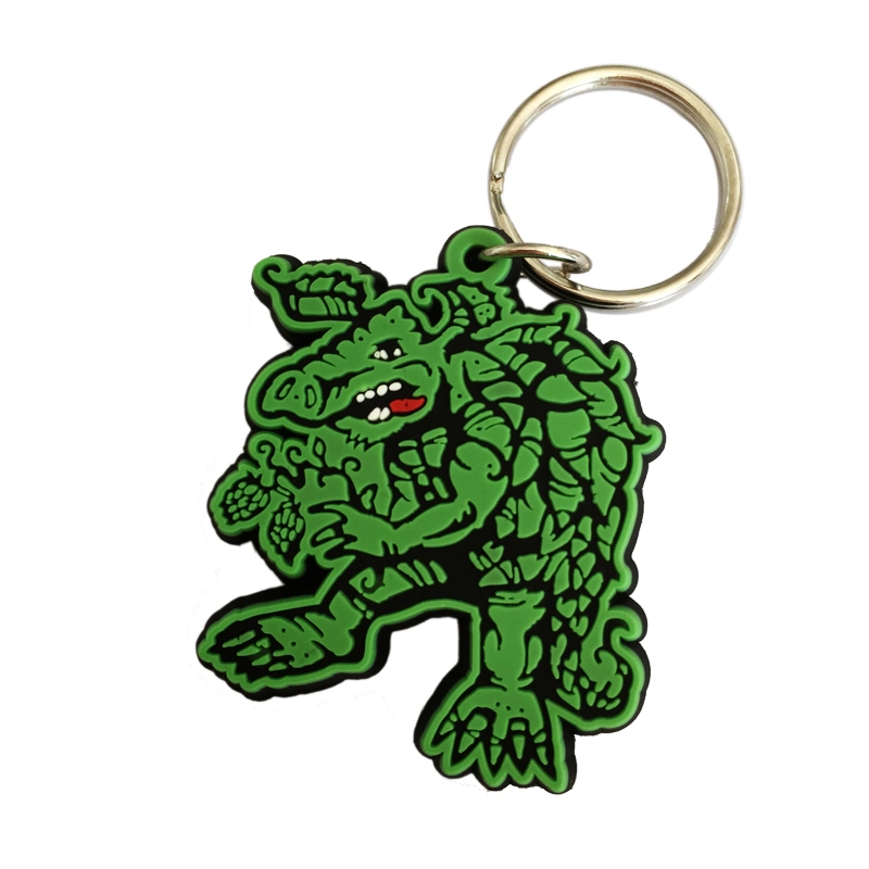 Fashion Custom Green Monster PVC Keychain/Rubber Keychain/Plastic Keychain for Promotional Gift