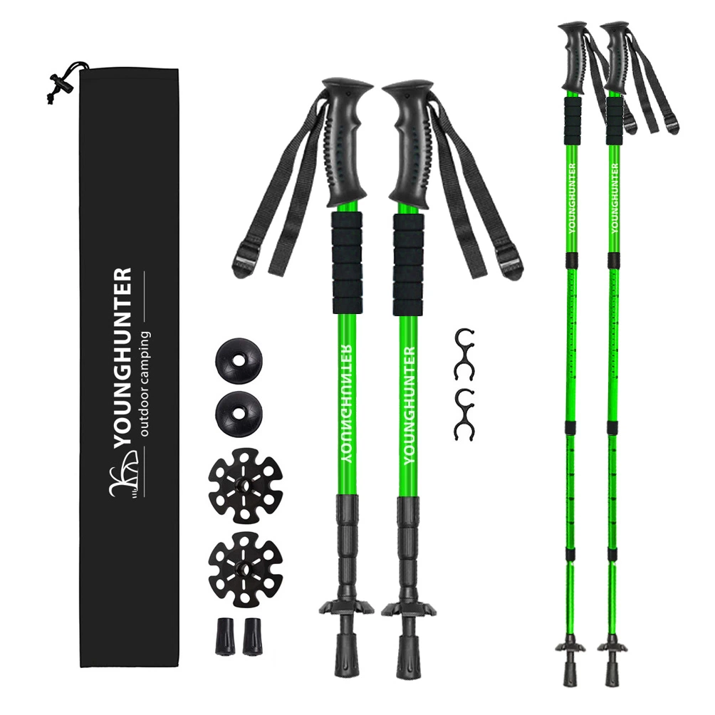 Multi-Function Telescopic Trekking Poles 6061 Aluminum Hiking Walking Sticks Aluminum Trekking Poles with Adjustable Locks