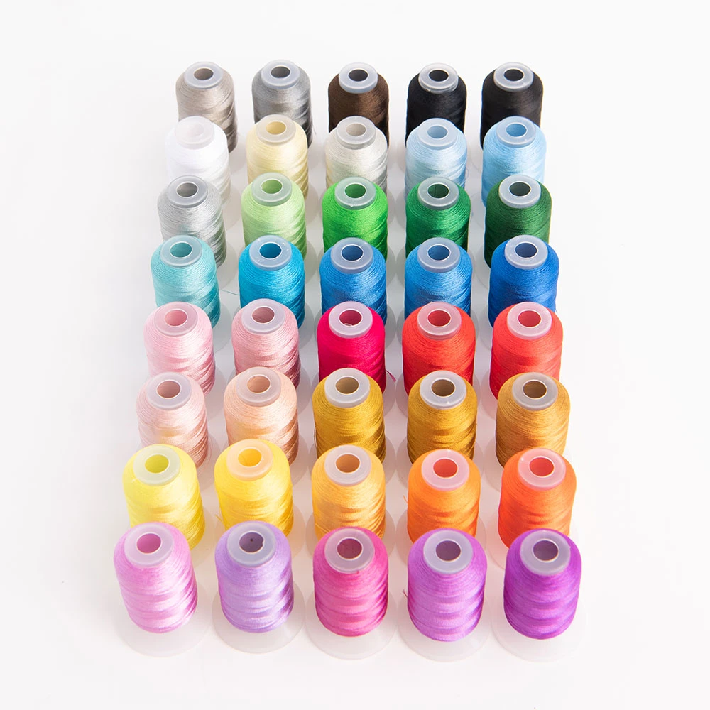 40 Colors 120d/2 500m Polyester Embroidery Thread Set Kit for DIY Hand-Making or Machine Sewing