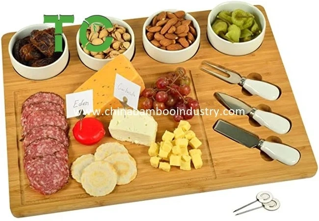 Cheese Cutting Board Collection Cartonizes Dark Bamboo Cheese Cutting Board Set