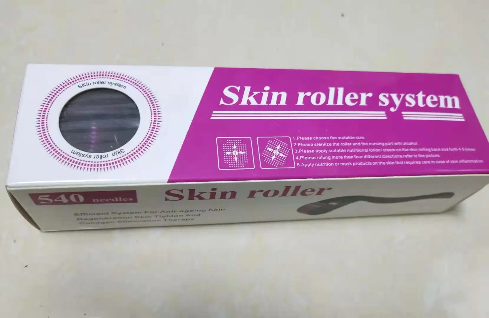 Derma Roller Zgts 540 para la pérdida de cabello cicatriz Stretch Marcar eliminación