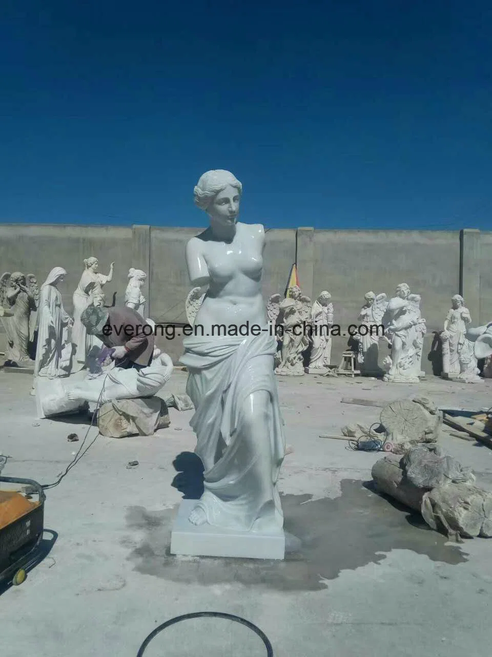 Tallado en piedra, mármol blanco, el hombre la figura estatua/Escultura de los antiguos griegos y romanos