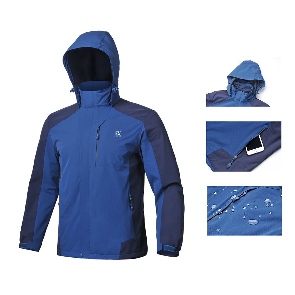 Men Windproof Breathable Claiming Outwear Waterproof Sport Outdoor Jacket with High Soft Stretched Fabric