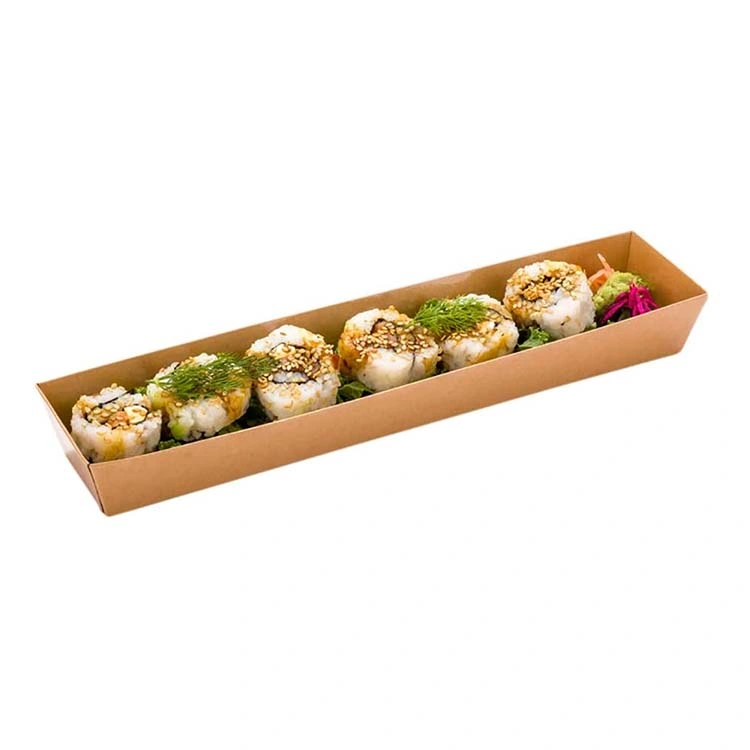 Custom biodegradables desechables de papel grado alimenticio sushi comida para llevar Lunch Box