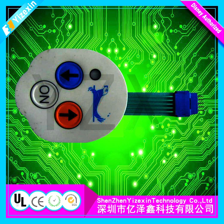 High quality/High cost performance  with Gradient Color Custom Single Waterproof Silicone Membrane Switch