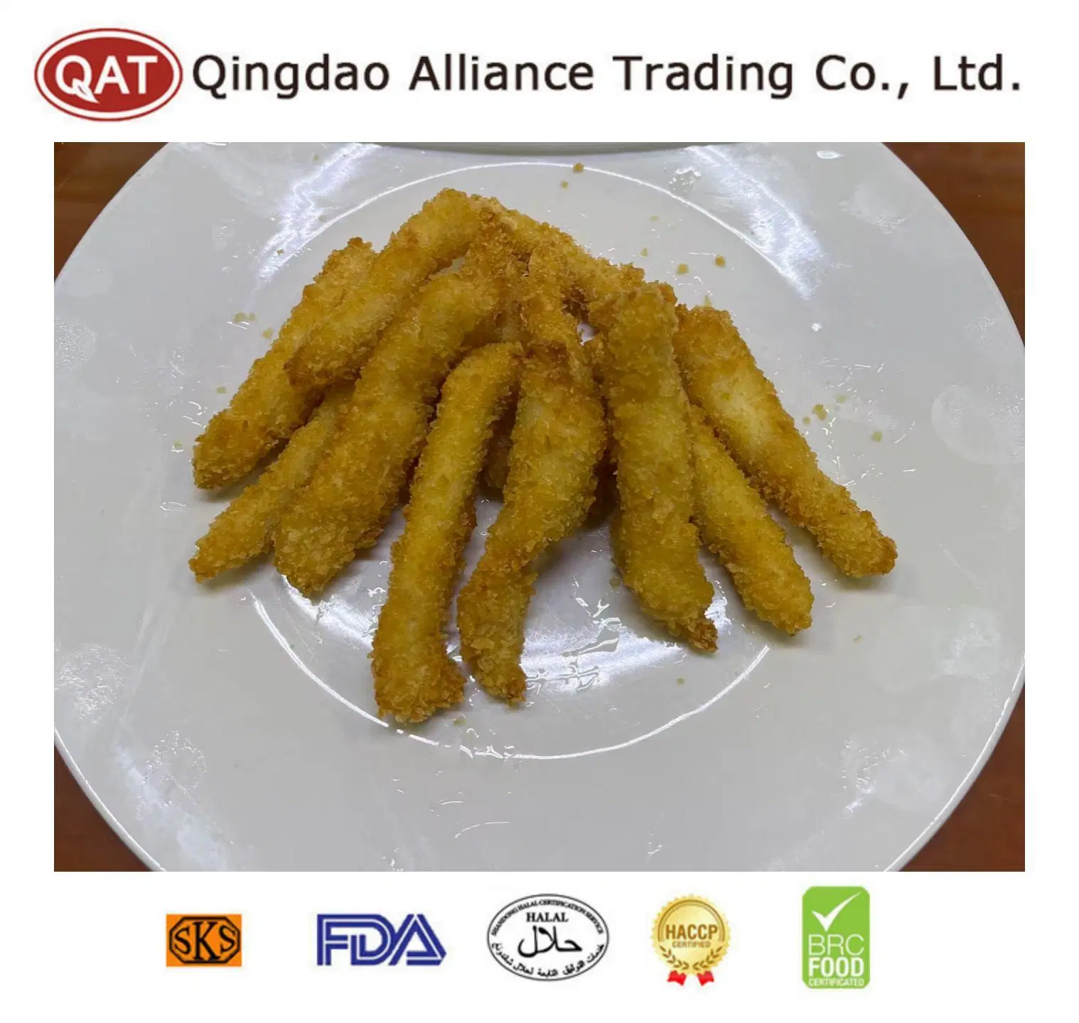 Top Quality IQF Halal Frozen Original Chicken Breast Strips with Certificate