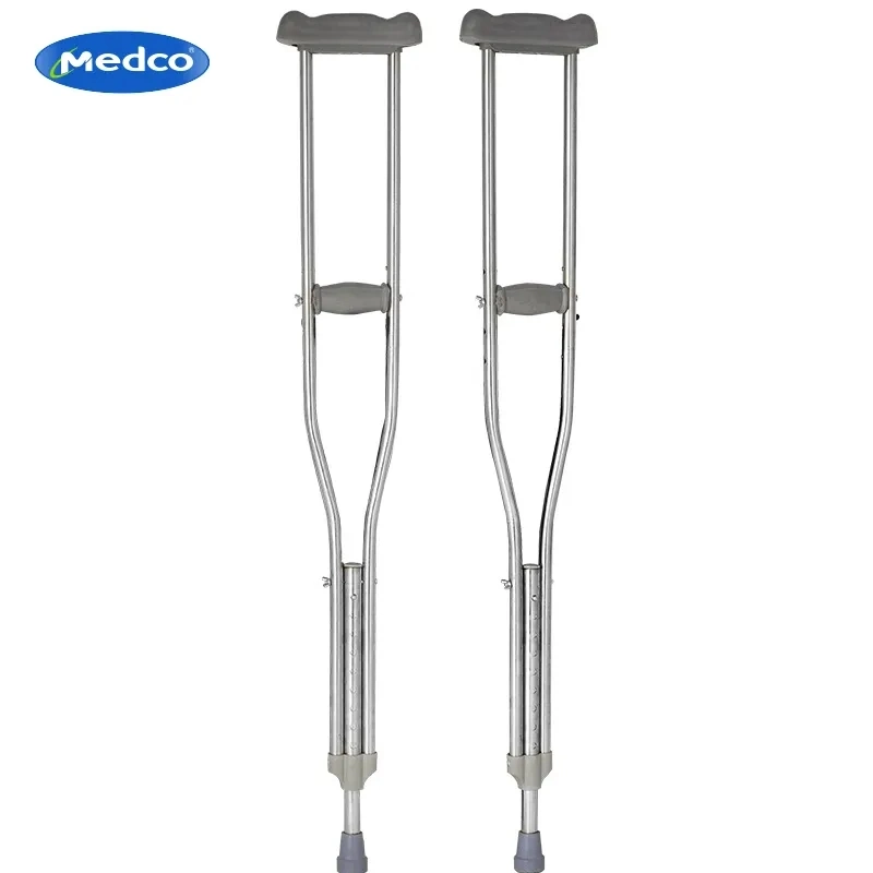 Plegado telescópico de aluminio ajustable en altura a las personas mayores discapacidad Medical caminar Multi-Gear bastidor axilas muleta