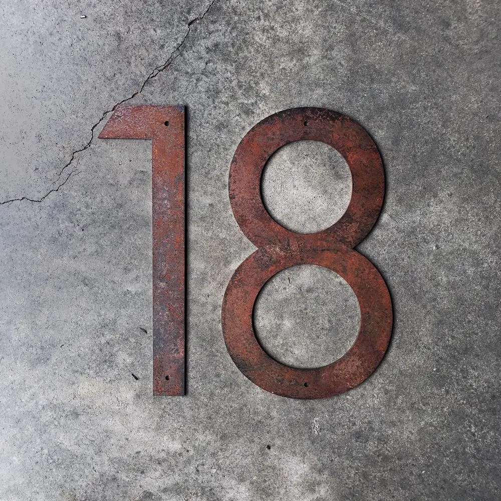 Rusty Metal Letters & Numbers & Symbols Font Text Words Name