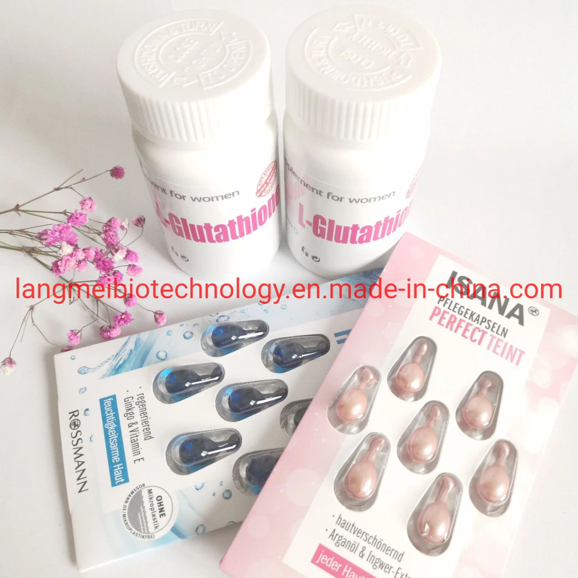 OEM vitamine C Glutathione collagène anti vieillissement anti Wrinkle 24K Capsule de sérum pour le visage Gold Skin Care