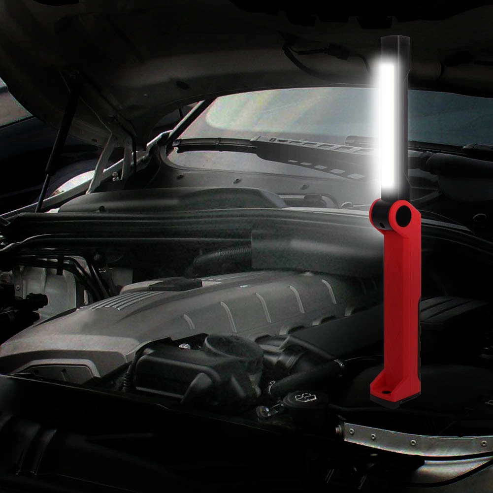 CE RoHS profesional de reparación de coches flash iluminación LED de emergencia con 3 modos de trabajo Diseño plegable portátil lámpara flash recargable COB Linterna de inspección