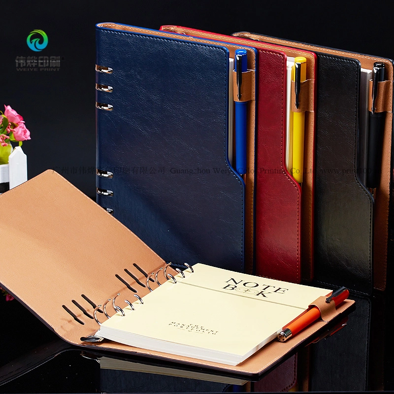 Custom Vintage PU Leather Promotion Gift Notebook Diary with Pen