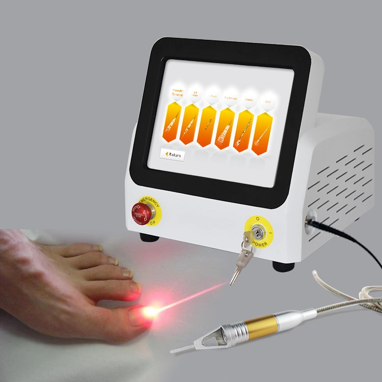 Dispositivo de tratamiento láser de diodo de fibra óptica de 980 nm para hongos en las uñas Onicomicosis Cura Láser Tratamiento de uñas al por mayor