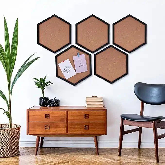 Cork Bulletin Board Hexagonal Frame Cork Decorative Display Board Cork Board