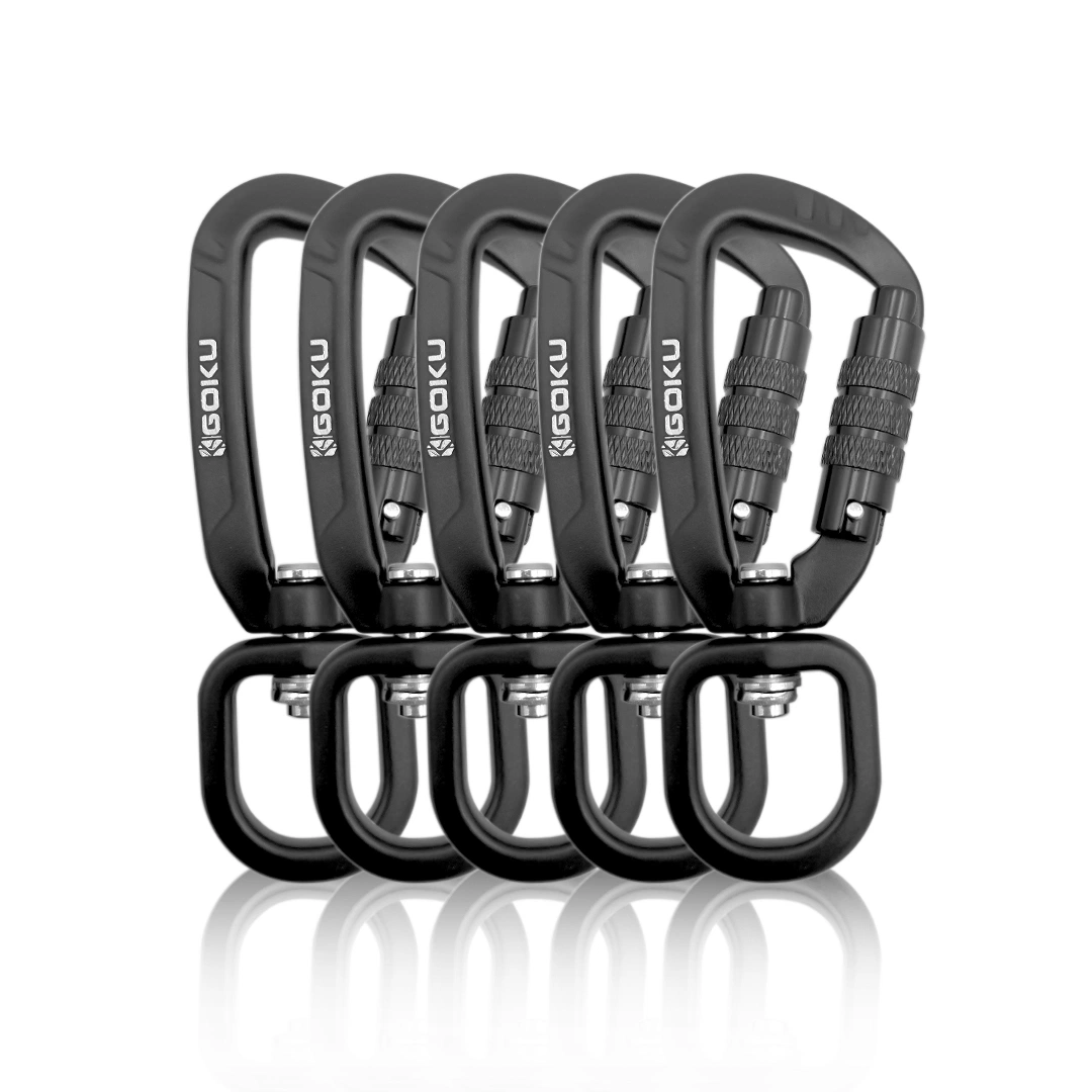 Factory Price Heavy Duty Hiking Aluminum Carabiner Climbing Multi Tool 4kn Swivel Carabiner Hook for Dog Leash