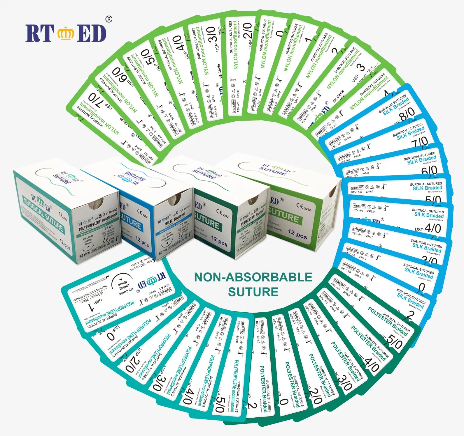 Non-Absorbable Surgical Suture with Needle