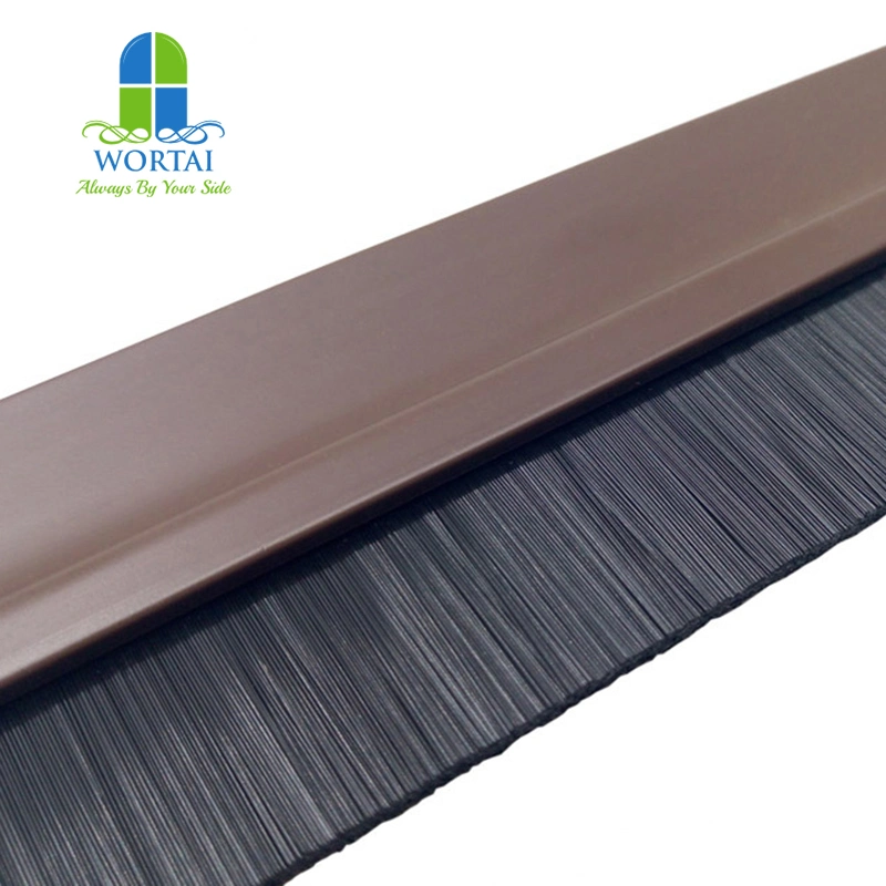 Self Adhesive Under Door Bottom Seal PVC with PP Brush Strip Draught Excluder Sweep