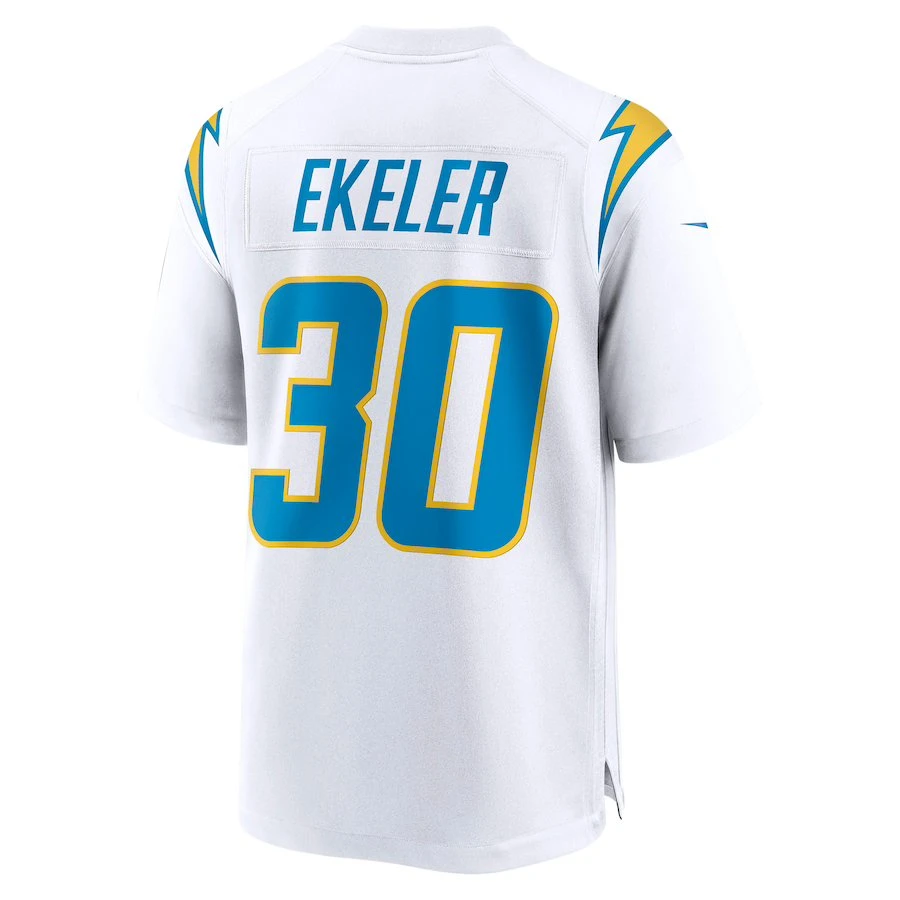 Top bordados Los Angels # 30 Austin Ekeler cosida futebol americano Jersey