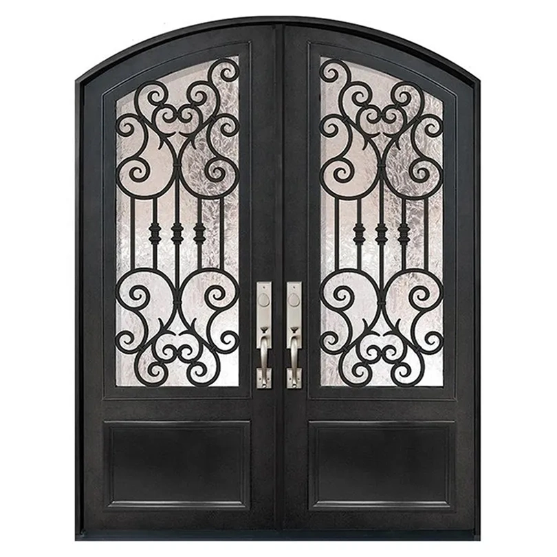 High quality/High cost performance  Luxury Design Exterior Burglar Proof Other Doors Main Entrance Entry Front French Wrought Iron Door