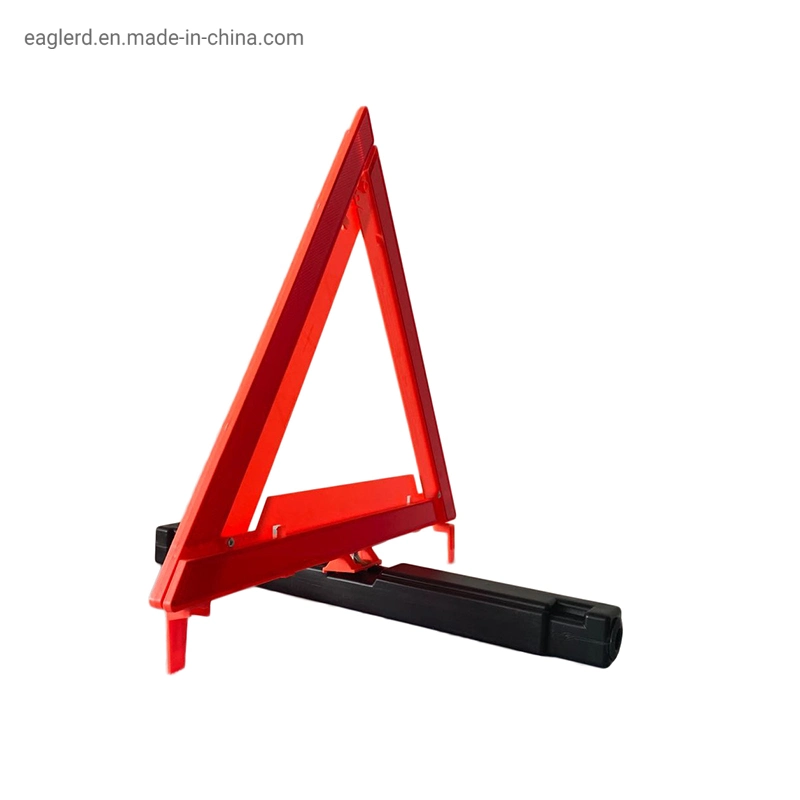 Car Sign Red Emergency Warning Reflective Triangle with Sand Filled Base