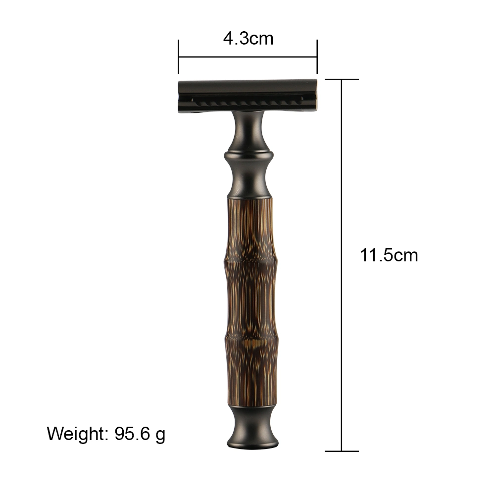 D671 Men Shave Double Edge Blade Safety Razor Bamboo Handle Natural Color Classical Razor