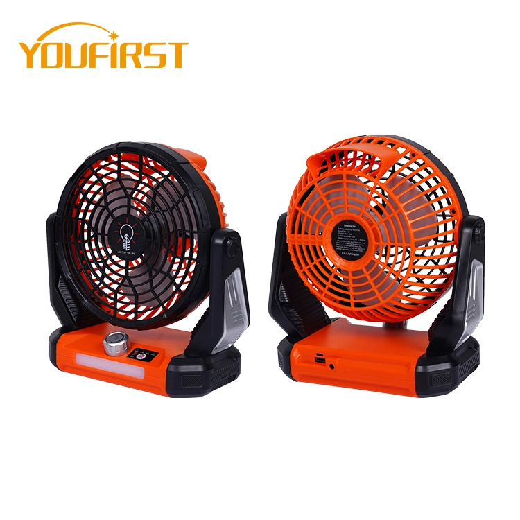 2022 New Handy Plastic Mini USB Desk Fan with Super Bright LED Light Household Outdoor Table Fan