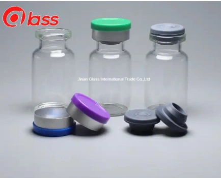 Various Specifications Transparent or Amber Empty Glass Bottle Customized Vial with Lids and Rubber Stoppers