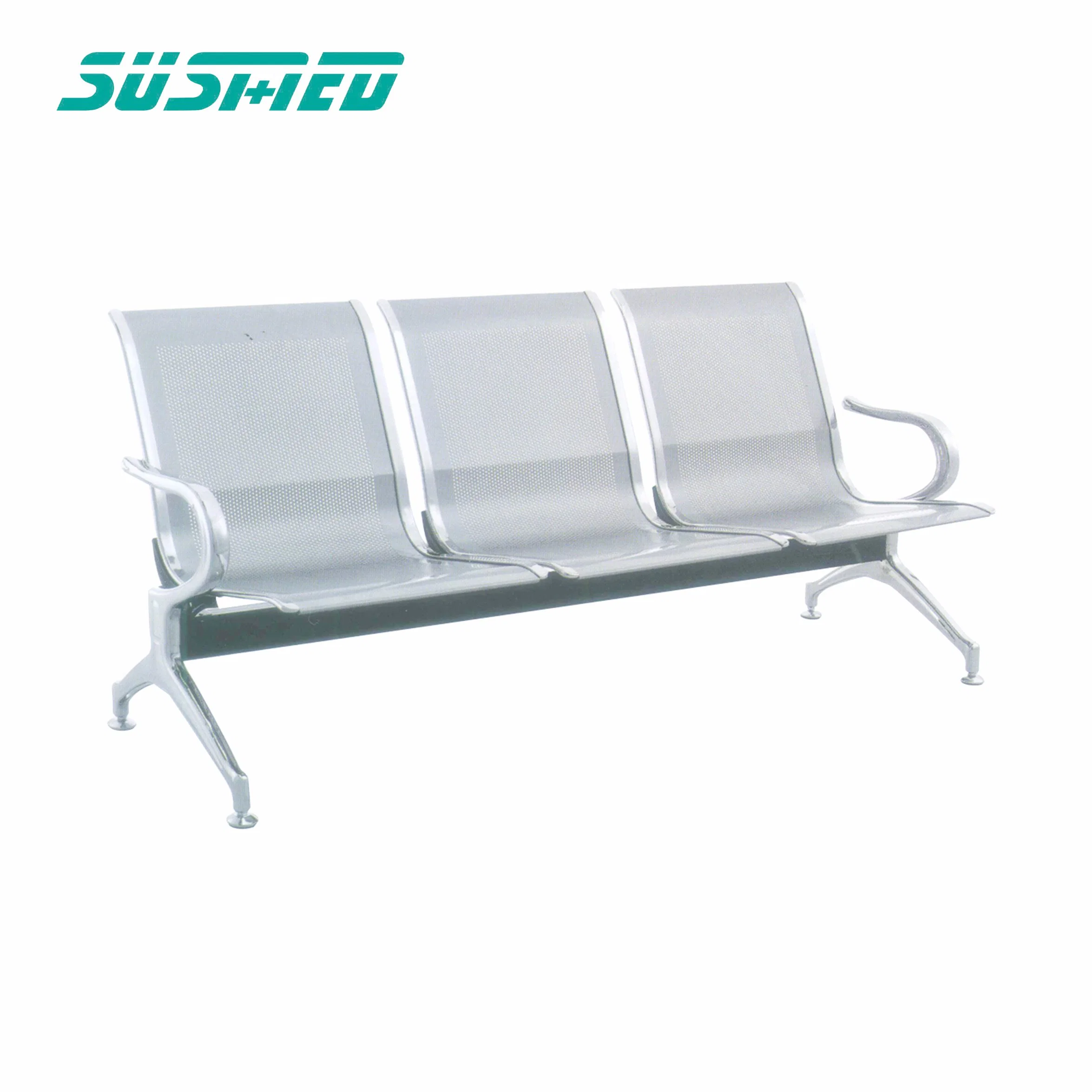 Seating Bench Without Arm Steel Hospital Waiting Chair Public 3-Seater Airport Line Chair