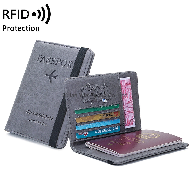 Fashion RFID Blocking Passport Holder Organizer Business Men Leather Credit Card Case Travel Wallet Holder