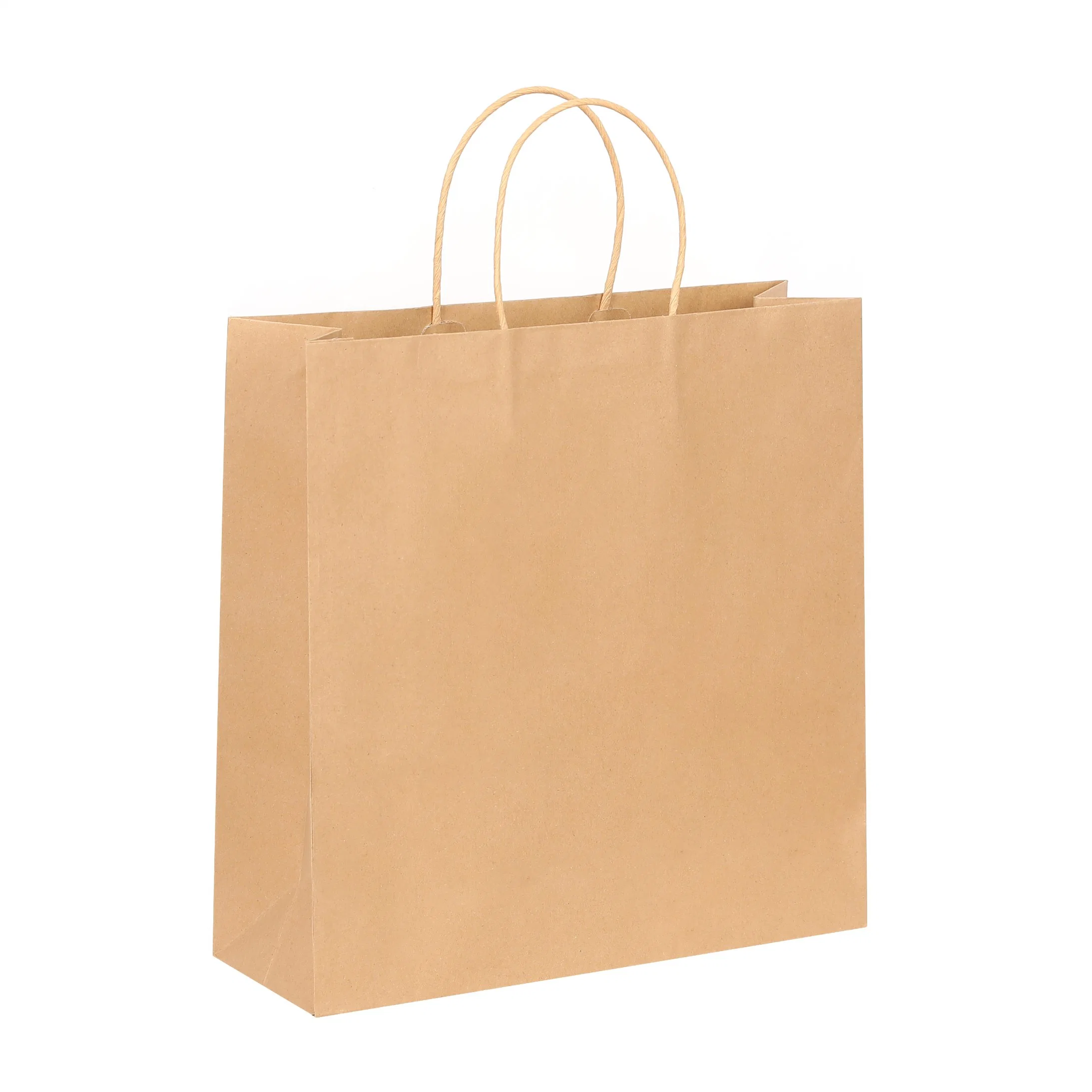 Custom Design Printed Shopping Kraft Paper Bag Handle Bags Reticule