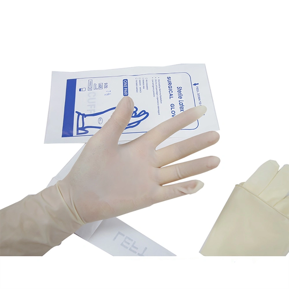 Gants médicaux jetables en latex ou en poudre stérile Powder-Free gants chirurgicaux en latex poudrés avec la CE et l'ISO