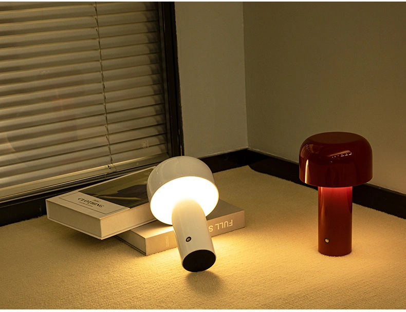 Rechargeable Cordless Mushroom Switch Touch Control Table Lamp Desk Decor and Night Light