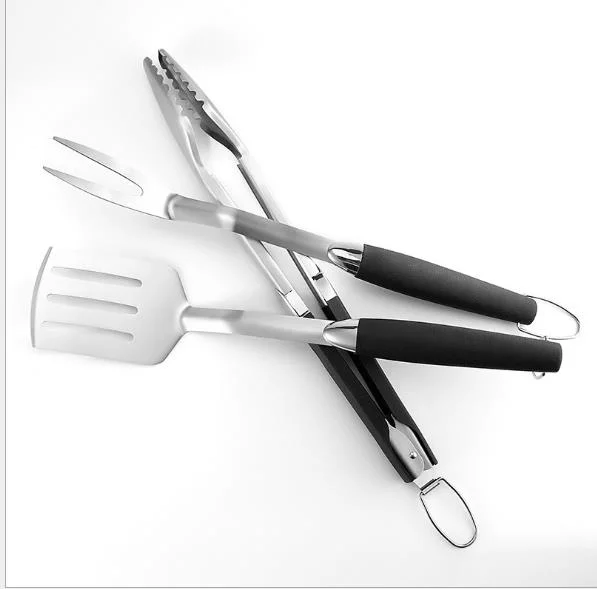 Amazon Hot Selling 3-Piece BBQ Stainless Steel Barbecue Grilling Utensils Grill Tool Set