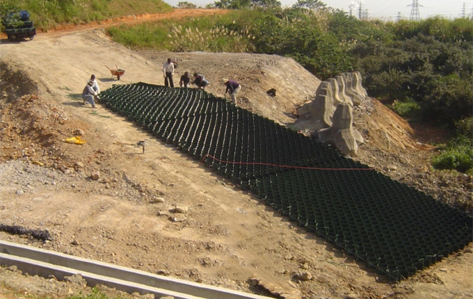 Plastique HDPE Geocell pour la construction routière.