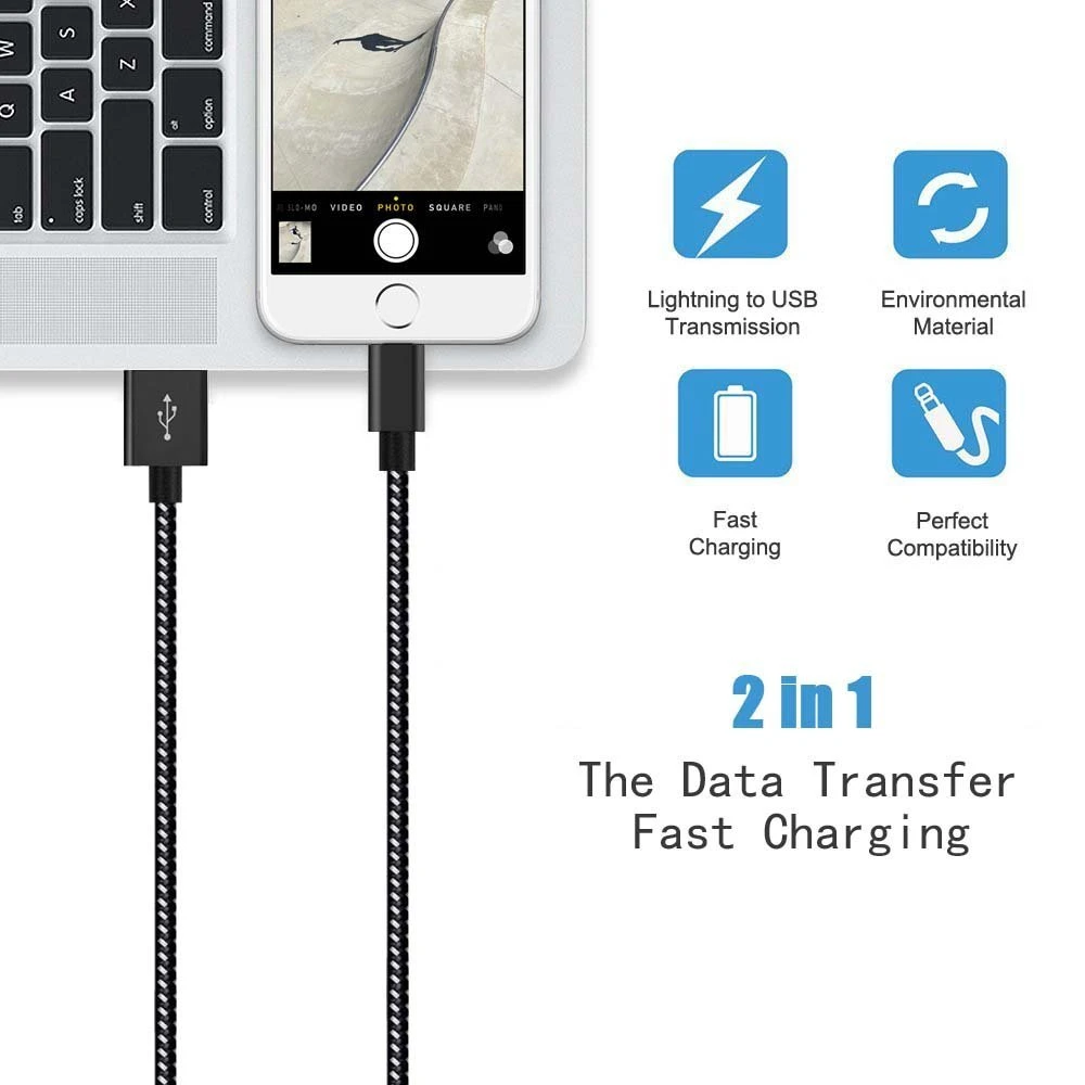 High Speed Nylon Braided Fast Charger Mobile Power