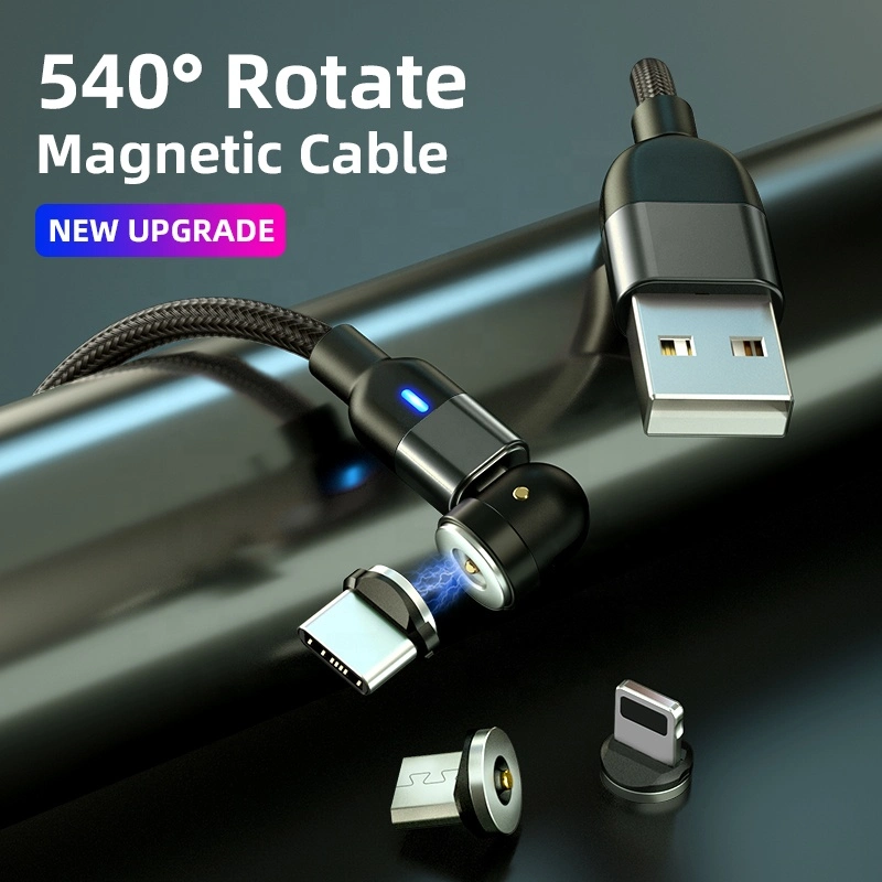 540 Grad Drehung 3 in 1 Magnetische Mikro V9 Typ-C USB-Kabel