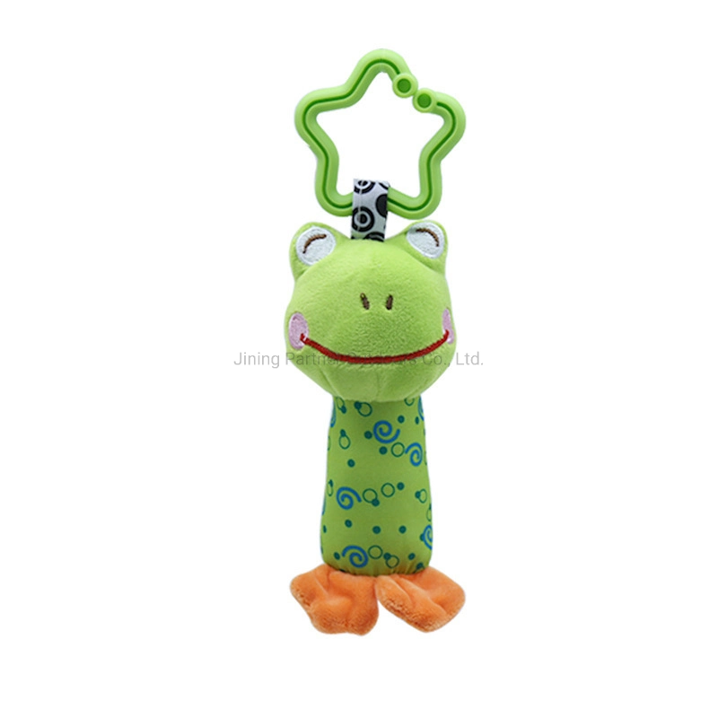 Green Frog bebê chacoalha o ensino precoce brinquedos lado agarrar o bebé guizo Hot vender animais de mastigar brinquedos de pelúcia Ultra-Soft estridente brinquedos de pelúcia