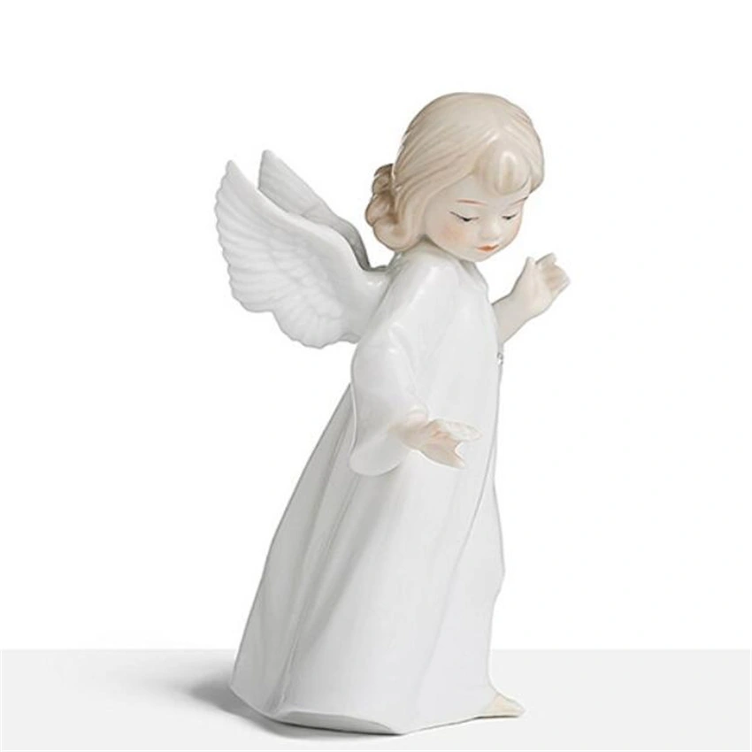 High quality/High cost performance  White Little Ceramic Angel Figurine for Home Decor