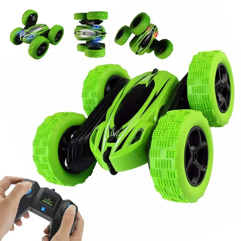 Ferngesteuertes Auto 360 Degree Friction Cars Radio Control Vehicle Rotating Light Toy 2.4GHz LED 4WD RC Stunt Car Double Sidet