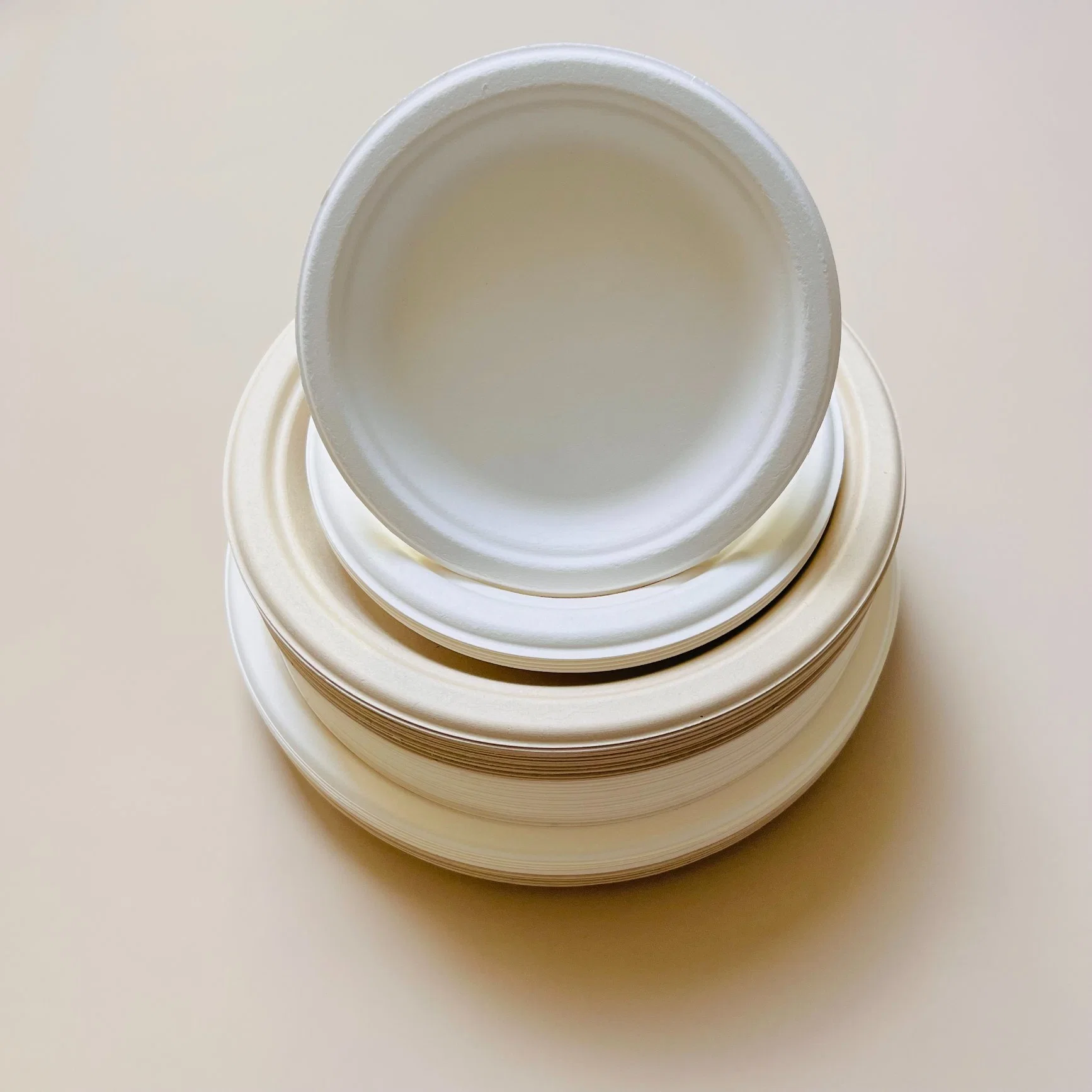 Sugarcane Bagasse Pulp Round Plate Compostable Paper Plate Biodegradable Disposable Container Food Plate