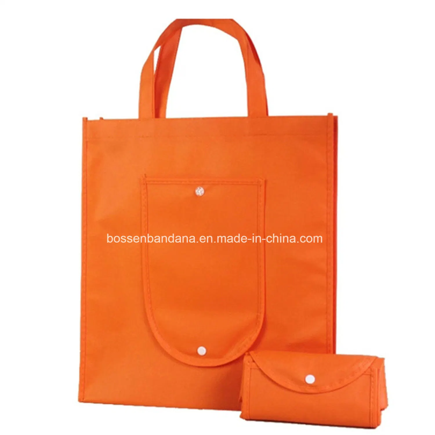 Factory OEM Produce Custom Logo Print Green Non Woven Bag with Gussets