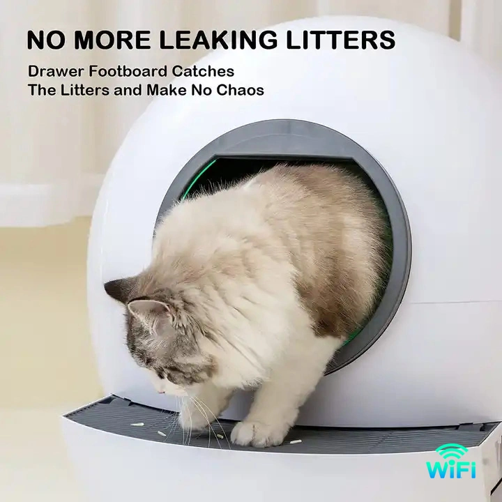 Intelligent Setting Automatic Mode Smart WiFi Control Cat Toilet Auto Cleaning Phone Remote Cat Litter Tray Health Disinfecting UV Sterilizing Cat Litter Box