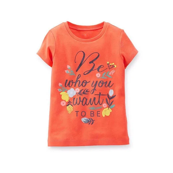 Summer 100% Cotton Printed Children Shirts Soft Comfortable Kids Wear