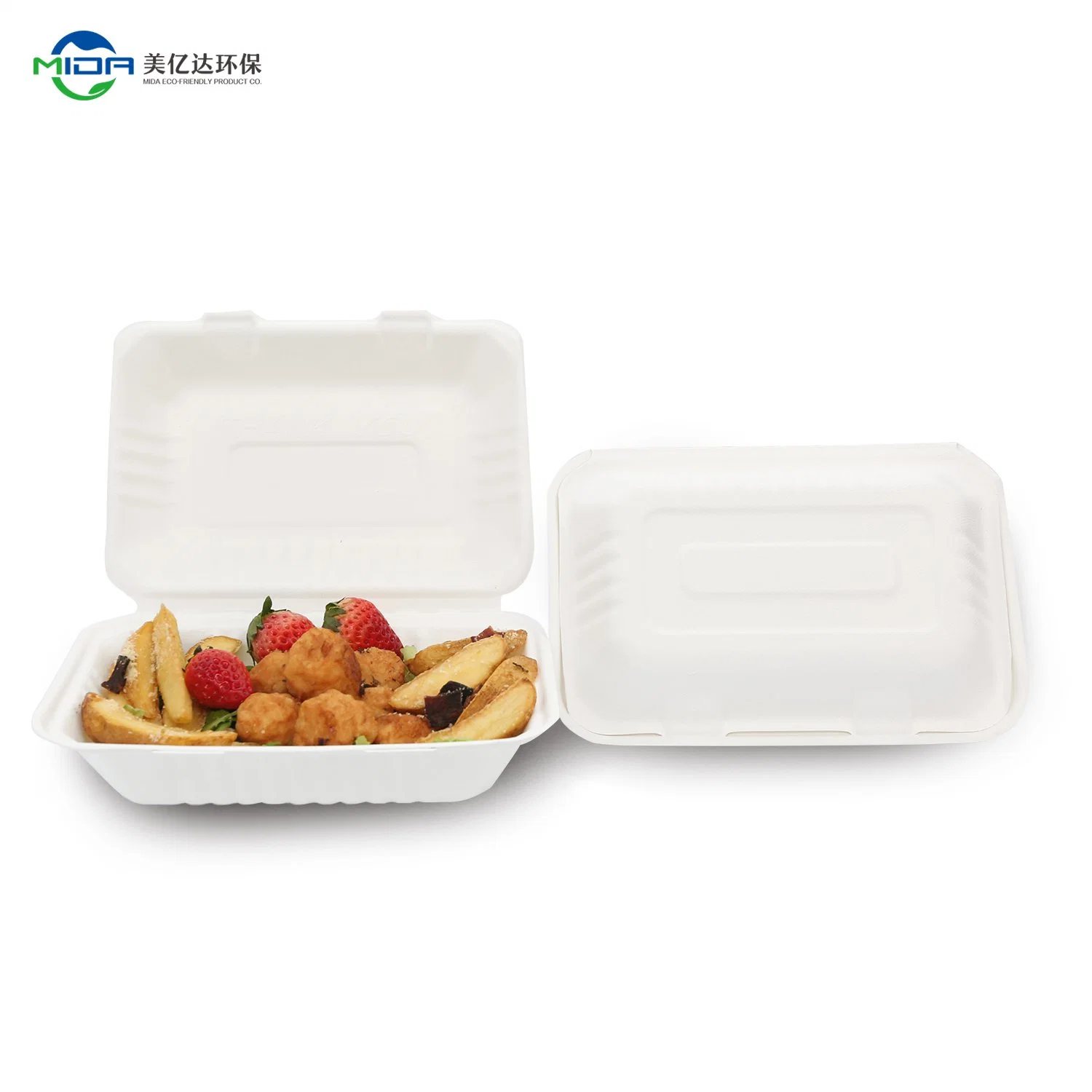 Concha Compostable biodegradables desechables para llevar la caña de azúcar Bento Box Lunch