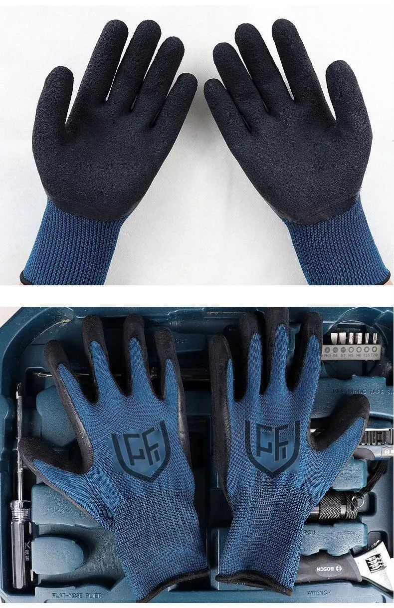 Comfortable 15g Nylon and Spandex Liner Latex Foam Garden Working Hand Gloves