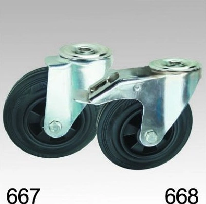 Black Nylon Small Wheel Swivel Plate Top Caster