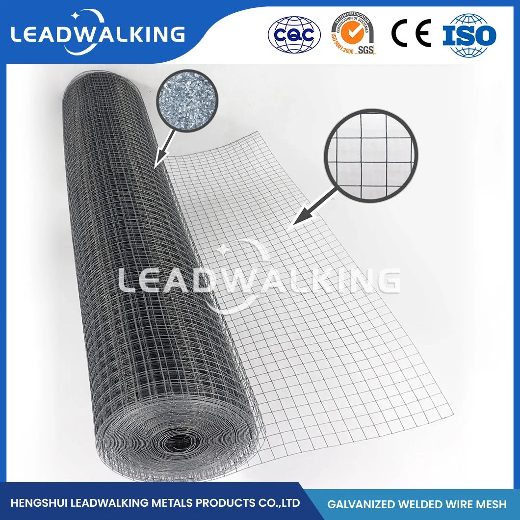 Leadwalking Plastic Welded Coated Wire Mesh Manufacturing Custom Square Welded Mesh China 1/2"X1/2" Inch Zinc-Coated Welded Wire Mesh for Fence